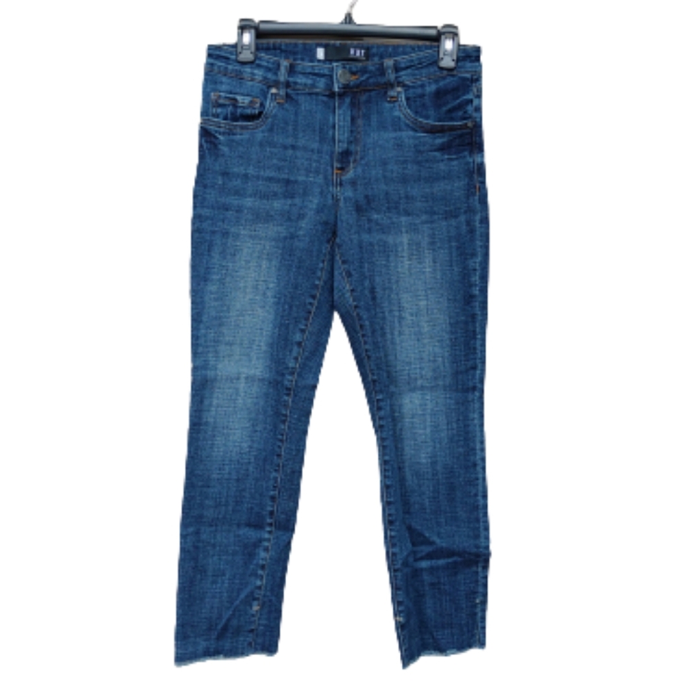 Kut from the Kloth Catherine Straight Leg Blue Crop Jeans Ankle Cotton